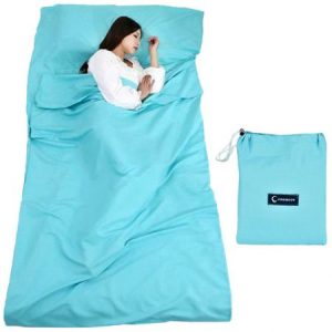 Saco de Dormir con Bolsa Ideal para Interior hostels Cabañas albergues Camping Exterior