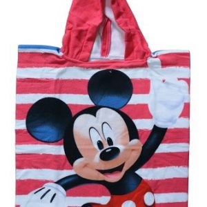 Mickey Mouse - Mickey Poncho-toalla infantil microfibra con capucha, 50x100 cm toalla, 50x50 cm poncho