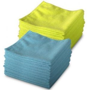20 Pack of 10 Blue & 10 Yellow Microfibre Exel Magic Cleaning Cloths. Chemical Free Cleaning. Anti Bacterial Microfiber Cloths for Amazing Smear Free Wiping.