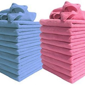 Trapos Microfibra Paquete de 20 L 40 cm x 40 cm 10 Azul y 10 Rosa Ideal Para Coches Barcos Cocinas Baños Espejos Calidad Limpieza Profesionales Descuento diario