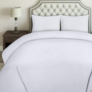 Juego de Funda de Edredón - Microfibra Funda de Nórdica y Fundas de Almohada - (Cama 135/150, 230x220cm, Blanco)