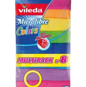 Vileda - Pack de 8 bayetas multiusos de microfibra colors vileda, colores surtidos