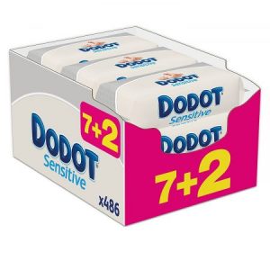 Dodot Sensitive - Toallitas para bebe, 9 paquetes de 54 unidades