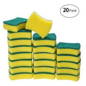20pcs multiusos estropajo esponja exfoliante esponja manchas quitar limpieza Scrubber Cepillo para lavar platos de doble cara para garaje de cocina baño