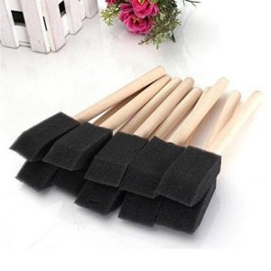 20pcs Espuma Esponja Brochas Mango de Madera Pintura Dibujo arte Herramienta