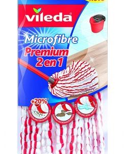 Vileda Fregona Microfibra Premium 2 en 1, Algodón, Blanco, 7x1.6x4 cm