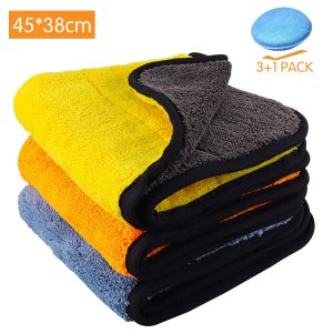 Paños de limpieza de microfibra para coche 3 Pack + Toalla de limpieza