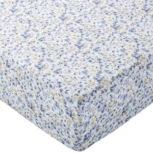 Sábana bajera ajustable (microfibra, 140 x 200 x 30 cm) Azul floral